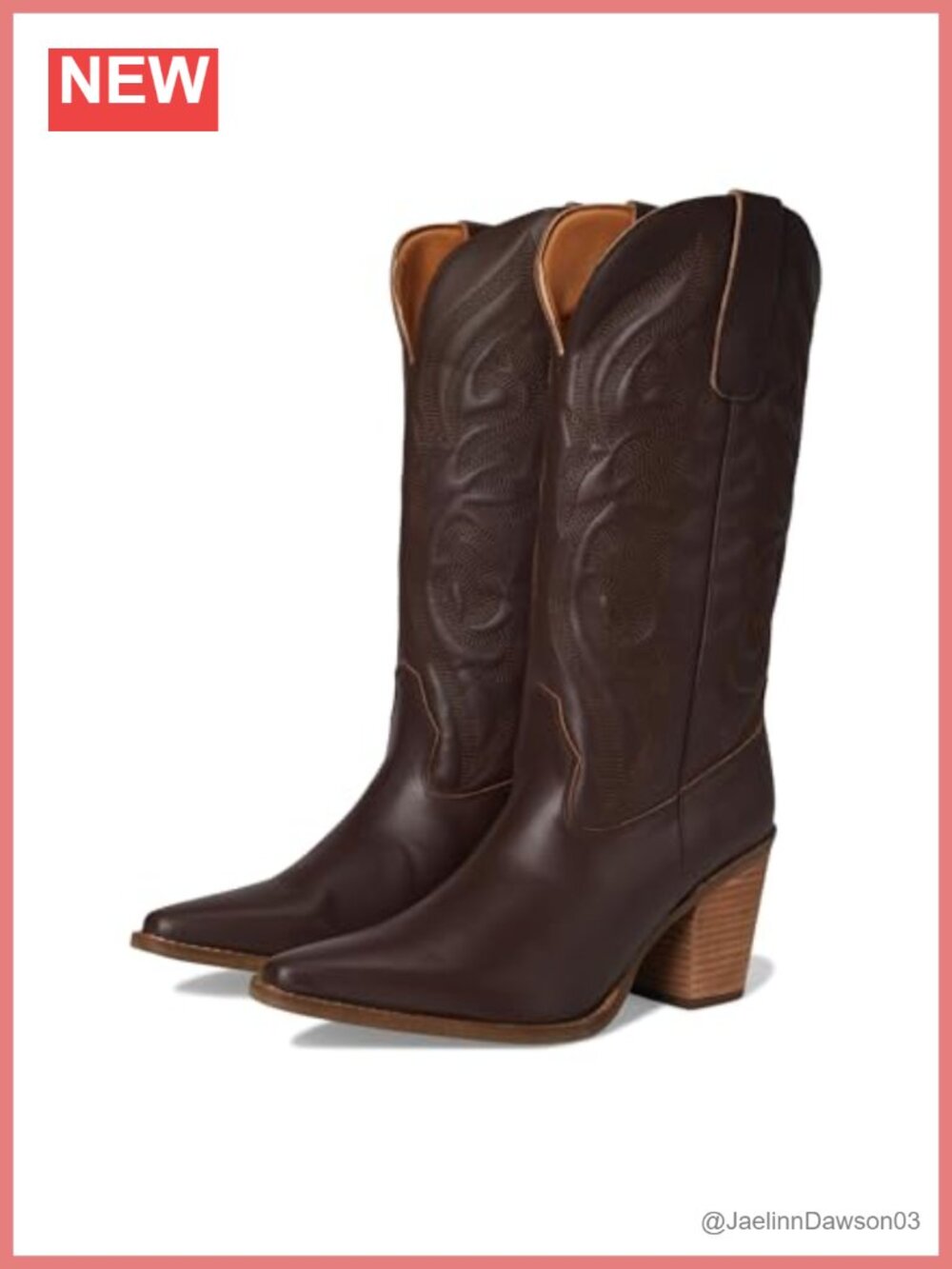 Dingo Women's Embroidered Snip Toe Pull On Mid Calf Dress Boots